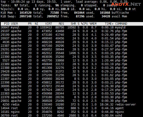 Linux基础命令之：top命令详解以及VIRT,RES,SHR,DATA的含义插图