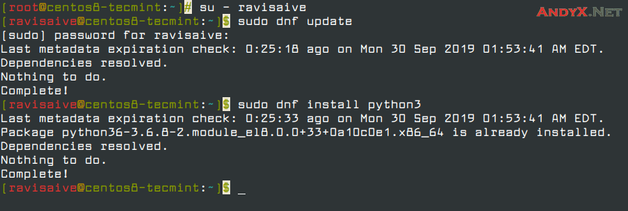 在CentOS8/RHEL8上使用Python-Pip安装Ansible自动化工具图文教程 - AndyX.Net - 安迪克斯