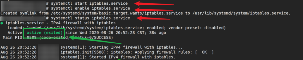 Удалить iptables centos 8