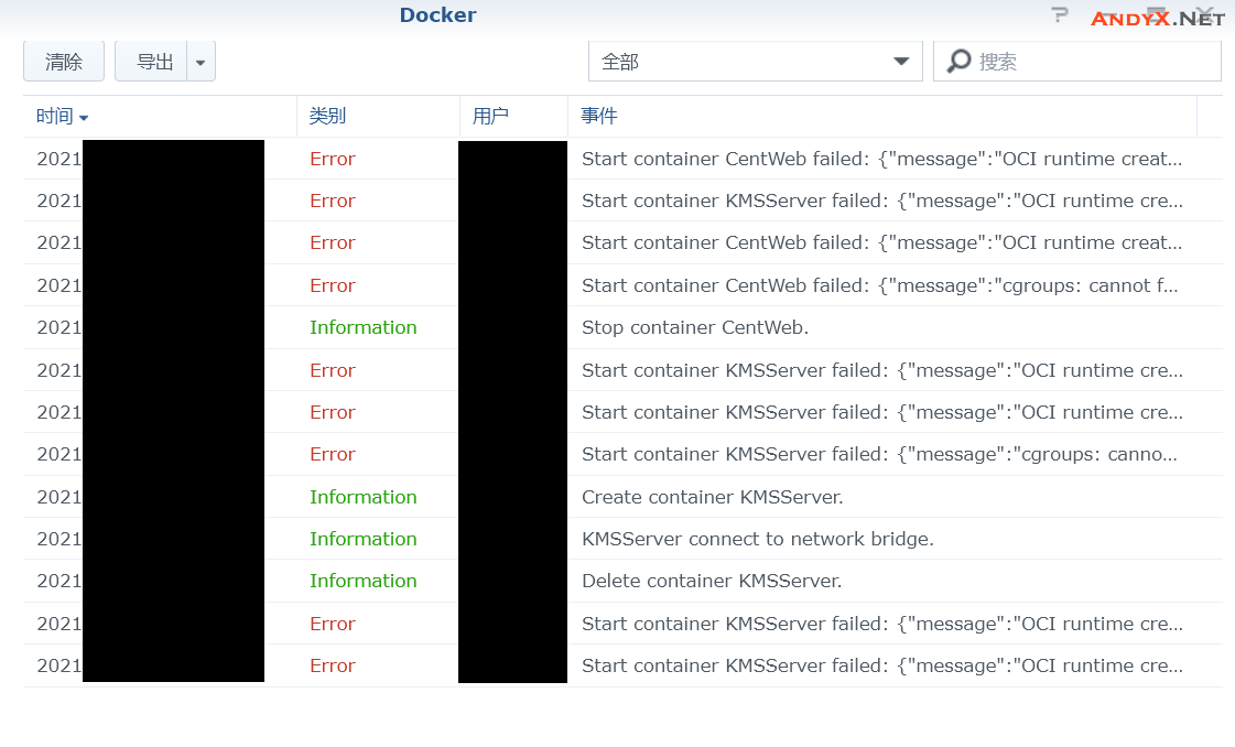 快速笔记：解决群晖Docker无法启动容器OCI runtime create failed: container with id exists报错插图